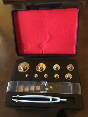 Troemner precision calibration weight set, 10 mg to 100 grams 17 weights in all for sale