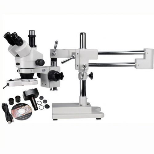 7x-45x stereo boom microscope + 1.3m camera + light for sale