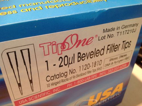 Tipone 1 - 20 ul beveled filter tips pipet tips, sterile, 10 racks of 96 tips for sale