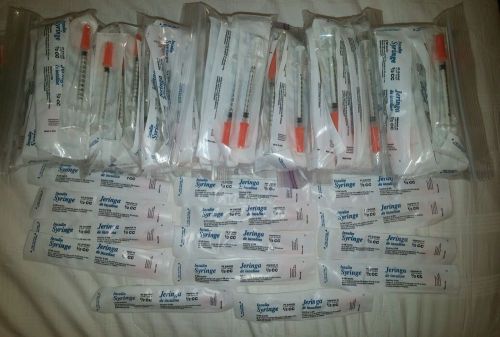 Lot of 200 JERINGA 30 gauge syringes - 1/2 cc - 50 units capacity 3/8&#034; length