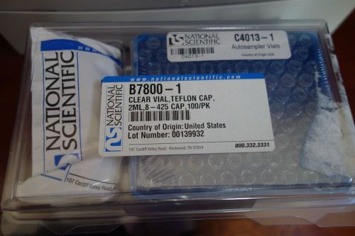 National scientific b7800-1 clear vial,teflon cap, 2ml,8-425 cap, 100/pk for sale