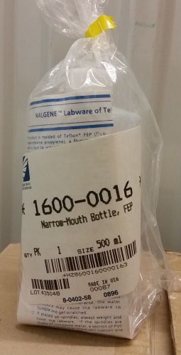 Nalge Nunc Nalgene 1600-0016 Narrow-Mouth Teflon FEP Bottles 500mL  *NEW*
