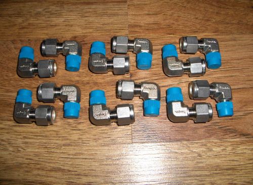 (12) NEW Swagelok Stainless Steel Male Elbow Tube Fittings SS-400-2-2
