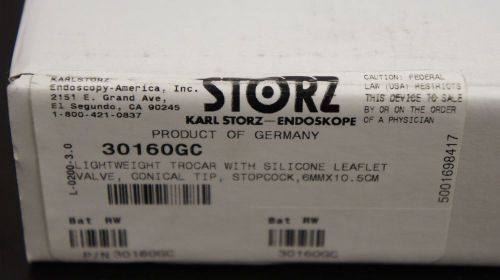 Karl Storz 30160GC Lightweight Trocar w/Silicone Leaflet Valve Conical Tip Stopc