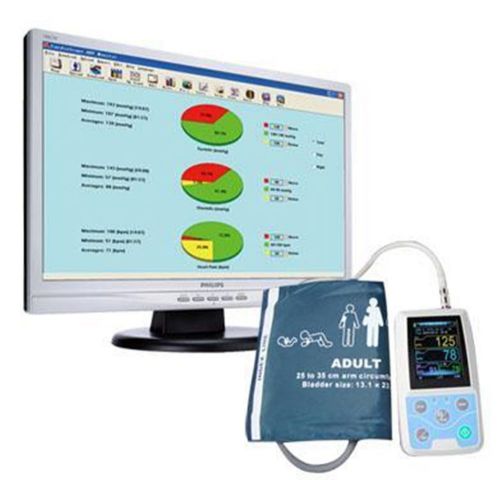 24 hours Ambulatory Blood Pressure Monitor Holter ABPM + 3 Free Cuffs