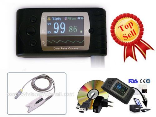 Fda ce cms60c hand-held finger blood oxygen spo2 pr monitor tft lcd+ pc software for sale