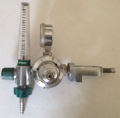 Oxygen regulator/flowmeter yoke, used precision medical, 0-15 lpm,for small cyl. for sale