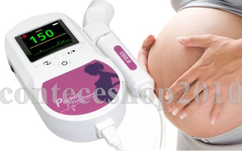ConTec LCD Prenatal Fetal Doppler, 2M probe, pink color with gel &amp; earphone