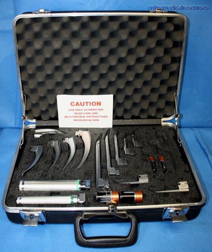Propper fo laryngoscope set 12 miller mac blades handles model 19976 #13294 for sale