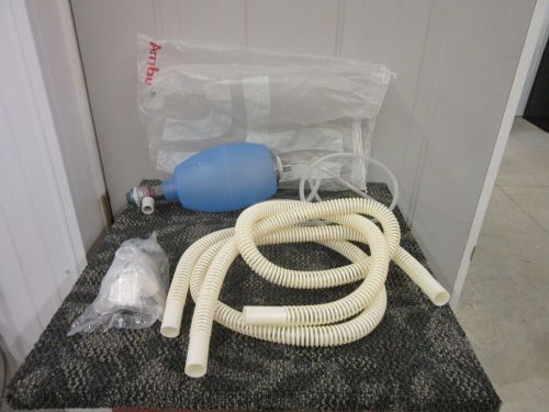 Ambu silicone resuscitator o2 reservoir tube adult bag oxygen mask valve new for sale