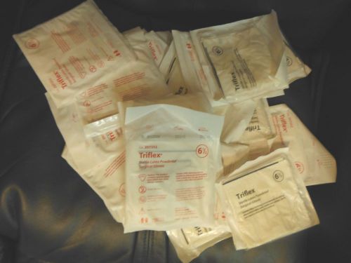 TRIFLEX STERILE LATEX POWDERED SURGICAL GLOVES SIZE 6.5 LOT OF 20PR 2D7252