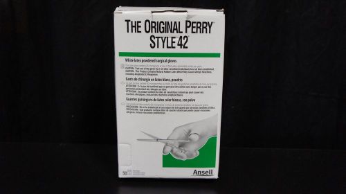 Ansell 5711107 Perry 42 White Latex Pomdered Surgical Gloves Size 9 ~ Box of 50