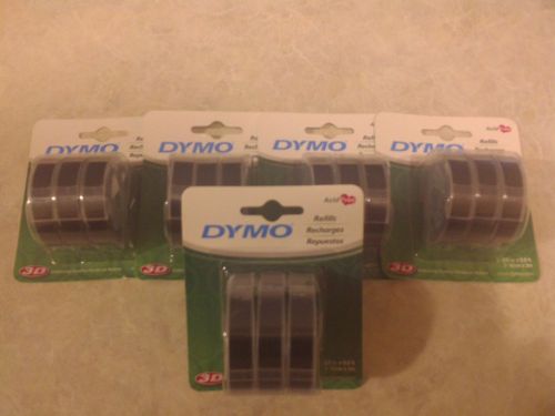 *NEW* 12 Roll Bundle-Dymo Black 3/8 in. Embossing Label Maker 3D refills