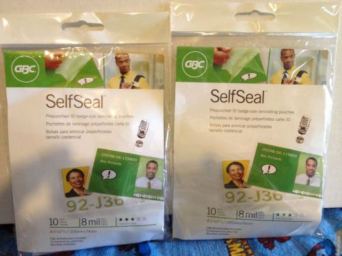 GBC Selfseal Prepunched ID Badge /W Clips 20pk Free Shipping best price