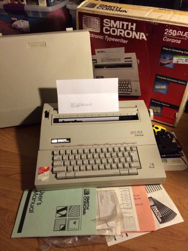 Smith Corona 250 DLE Electronic Typewriter Tested Works Box Vintage Electric