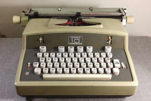 Vintage Hermes 10 Electronic Typewriter Rare Swiss 1969-1976