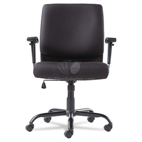 NEW MODERN UNIQUE SAFE  Big and Tall Mid-Back Swivel/Tilt Chair, Fabric, Black