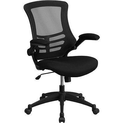 Flash Furniture Mid Back Mesh Chair W/ Nylon Base Black Office Furniture New
