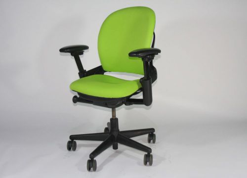 Steelcase Leap V1 Chair New Camira Lime Green Fabric ( Non Sliding Seat)
