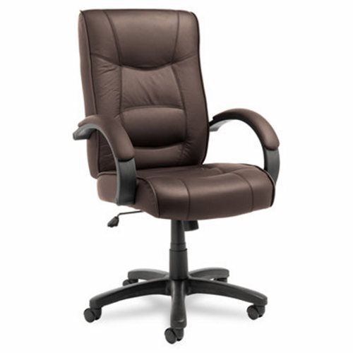 Alera Strada Series High-Back Swivel/Tilt Chair, Brown Leather (ALESR41LS50B)