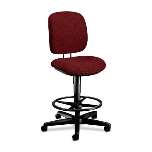 Hon comfortask 5905 pneumatic task stool -olefin burgundy seat -steel black for sale