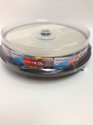 10 philips 8x dvd+r double layer 8.5gb 240min blank dl dual media disk free ship for sale