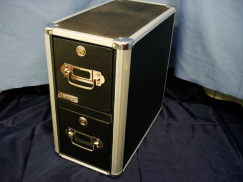 Vaultz Locking CD File Cabinet - 2-Drawers - Black VZ01094: 1/2 LOADED