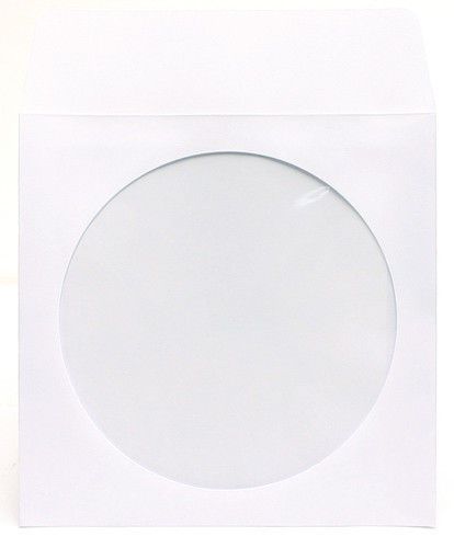 100 cd dvd paper sleeve envelope clear window flap for sale