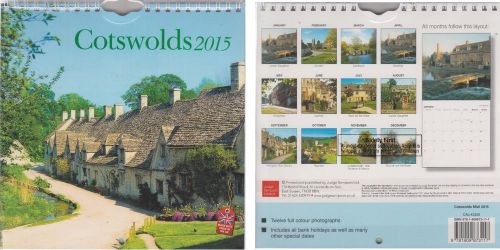 Small 20cm Square 2015 Cotswolds Calendar With 12 Full Colour Photos