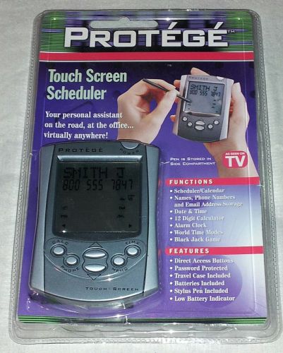 NEW! NIP PROTEGE TOUCH SCREEN SCHEDULER ORGANIZER W/STYLUS MADE IN CHINA