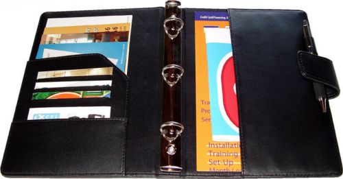New, binder notebook organizer, business card slots, black for sale