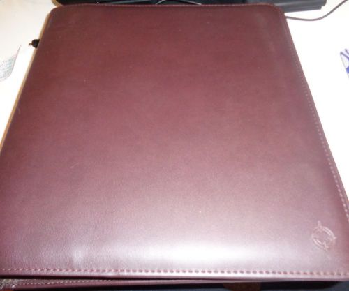 Franklin covey brown 12&#034; x 11&#034; faux leather 2&#034; 7 ring binder / organizer for sale