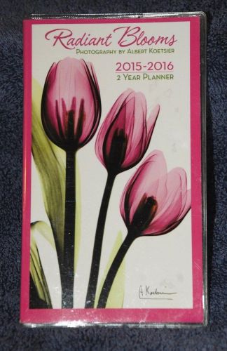 Radiant Blooms 2 Year 2015-2016 Pocket Planner Calendar Vinyl Cover Organizer