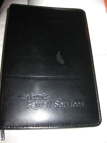 Leeds Windsor Reflections Jr. Zippered Black Padfolio &#034;INTUIT PAYROLL SERVICES&#034;