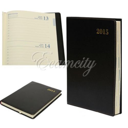 2015 b5 leather business calendar planner notebook scheduler agenda memo daily for sale
