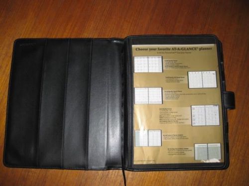AT-A-GLANCE PlannerFolio Executive Planner Black Faux Leather EXCELLENT