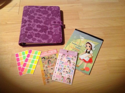 2015 Paperchase Purple Floral A5 Organiser Organizer Planner Extras