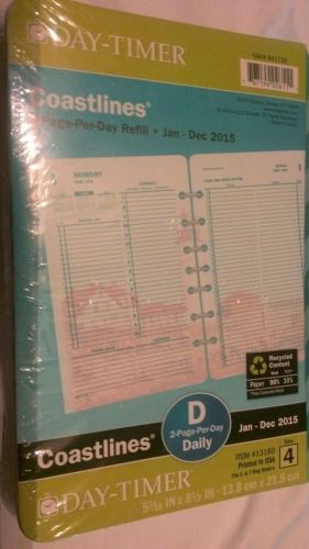 Day-timer coastlines 2 page per day jan -dec 2015 5 7/16&#034; x 8 1/2&#034; #13180/6111 for sale