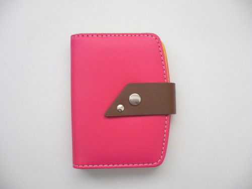 PINK Leather-Like (Vinyl) Business/Credit Card Holders Organizers Button Closure