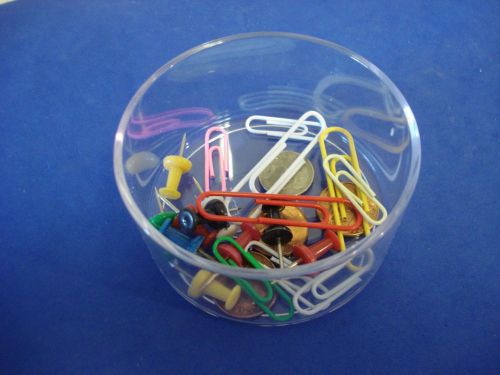 Desk Top Organizer Clear Cup Pins Clips etc. 7510-00161-6211 NEW! Box Lot of 12
