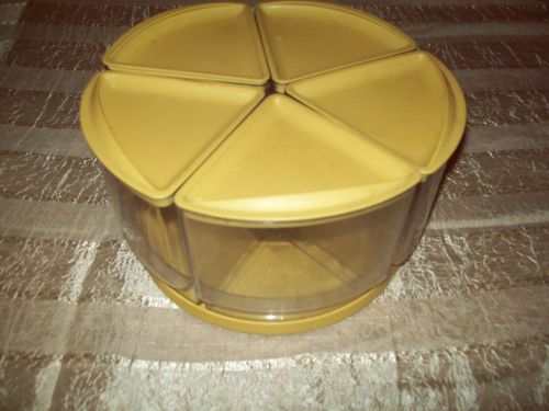 Canister Carousel Organizer 5 Clear Canisters Yellow Lids