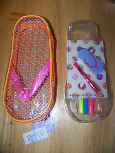 7 Piece Stationery Set in Adorable Zippered Sandal Case!