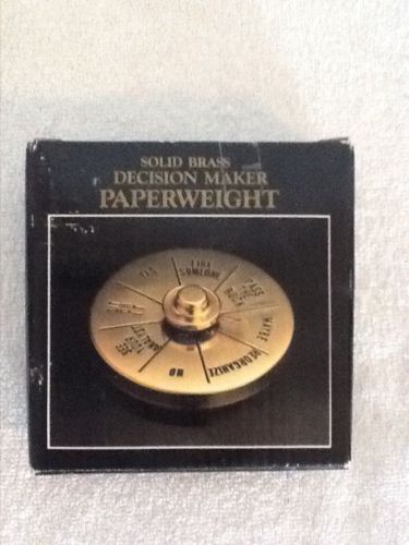 Vintage Brass Spinner Decision Maker Executive Desk Boss Novelty 4&#034; Paperweight
