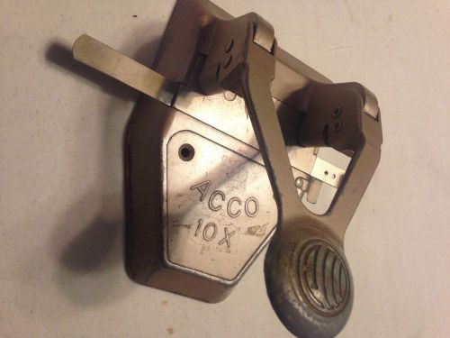 VINTAGE ACCO 10X 2-HOLE TWO HOLE PAPER PUNCH art deco mid century,early