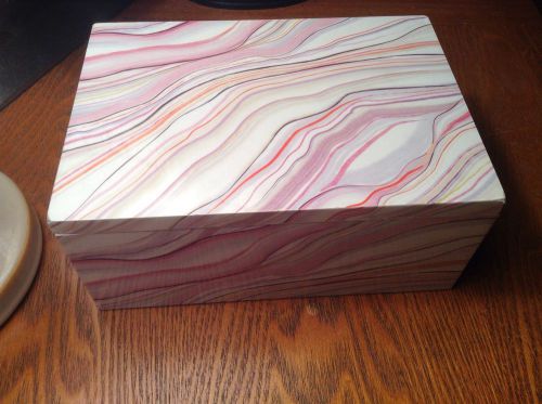 Used Happy Chic by Jonathan Adler Chloe Faux Agate Lidded Lacquer Storage Box