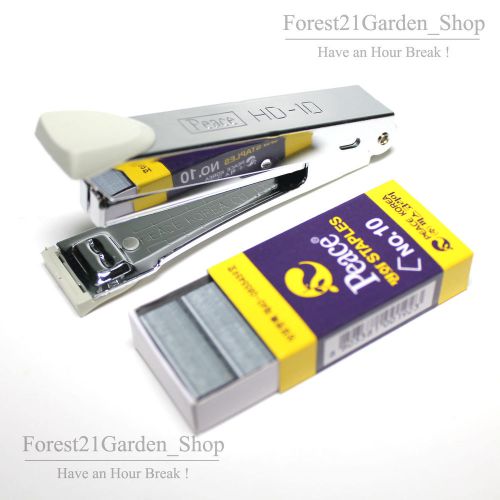 Peace Korea Mini Stapler-10 ,Built- in Remover,Free Staples1000Pcs - Grey Color