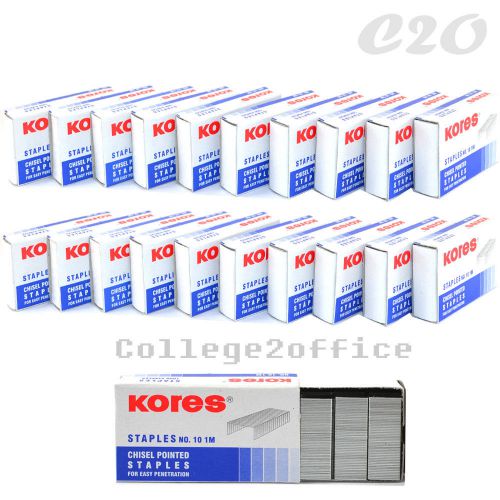 20 x 1000 pins of kores no. 10 1m staple pins good quality metal for sale