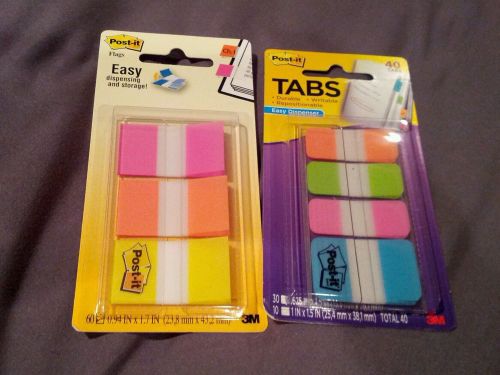 NEW 2 pkg 3M Post It Flags tabs assorted 100 PC total