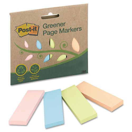 Greener page markers, pastel, 50 strips/pad, 4 pads/pack for sale