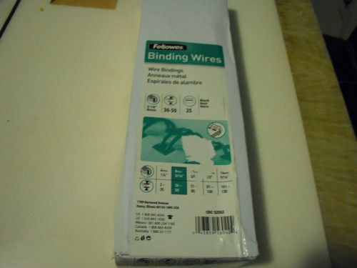 New ! 25pk fellowes 1/2&#034; binding wires 81-100 pages black crc 52554 for sale